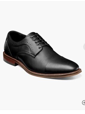 Stacy Adams Maddox Cap Toe Oxford - Black with Brown Sole